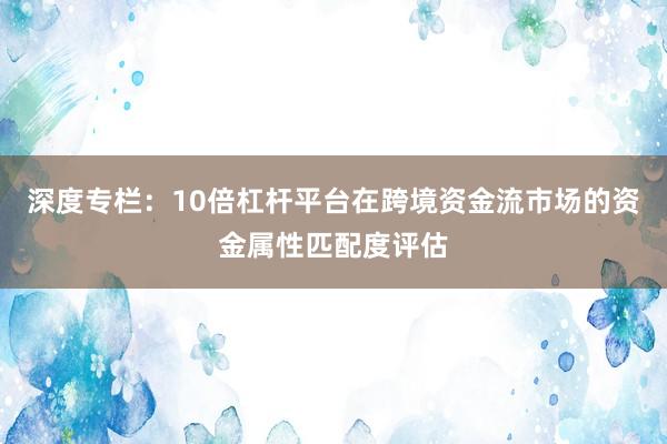 深度专栏：10倍杠杆平台在跨境资金流市场的资金属性匹配度评估