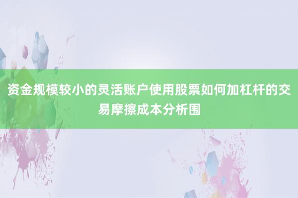 资金规模较小的灵活账户使用股票如何加杠杆的交易摩擦成本分析围